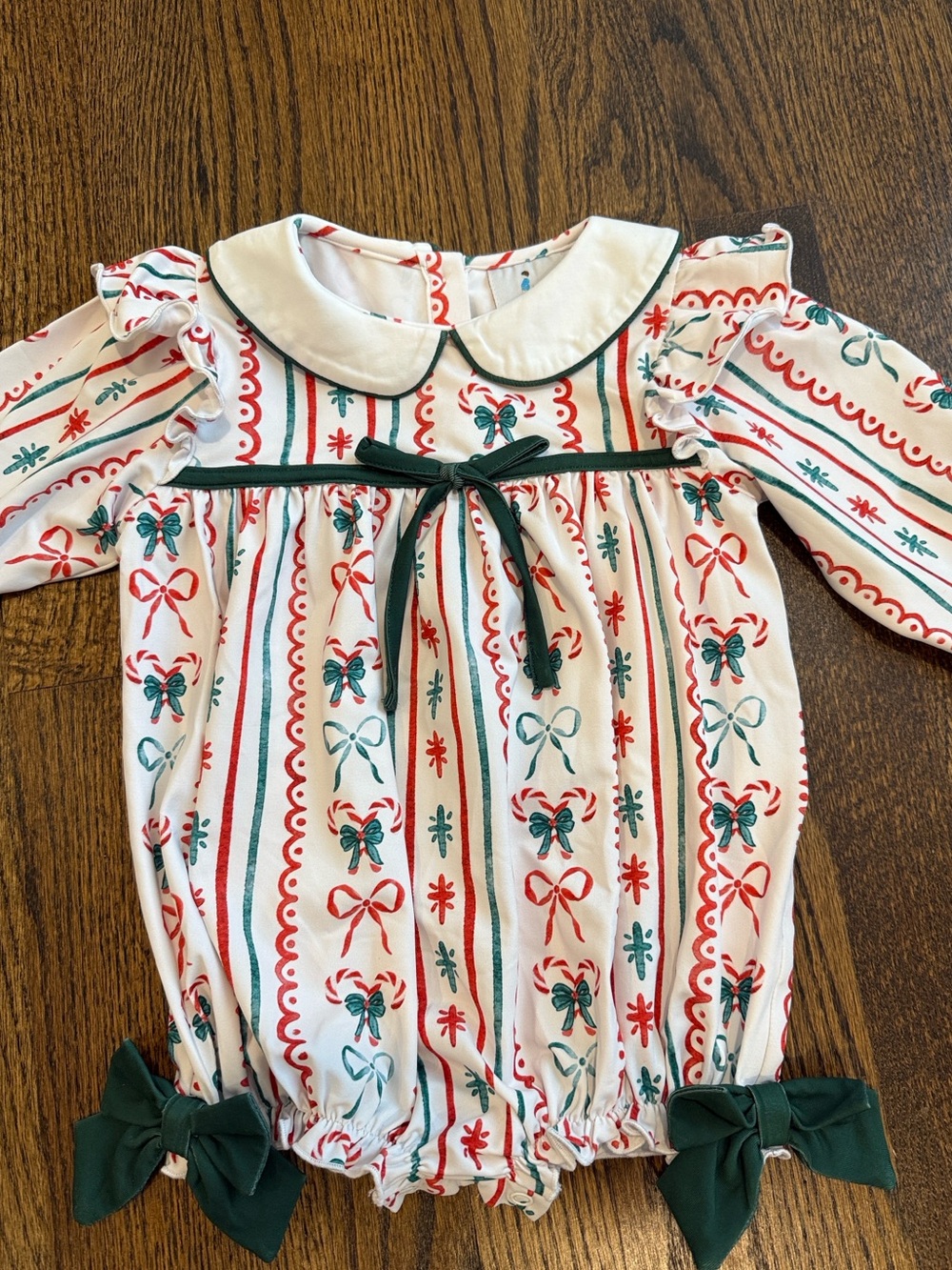 Christmas Candy Cane Bubble Romper 18 Months
